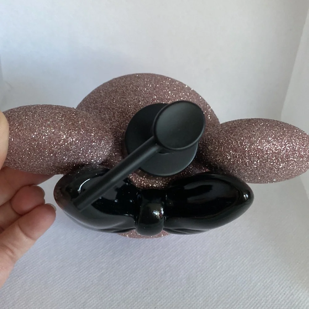 Disney Purple Glitter & Black Minnie Mouse Soap Dispenser & Toothbrush Holder